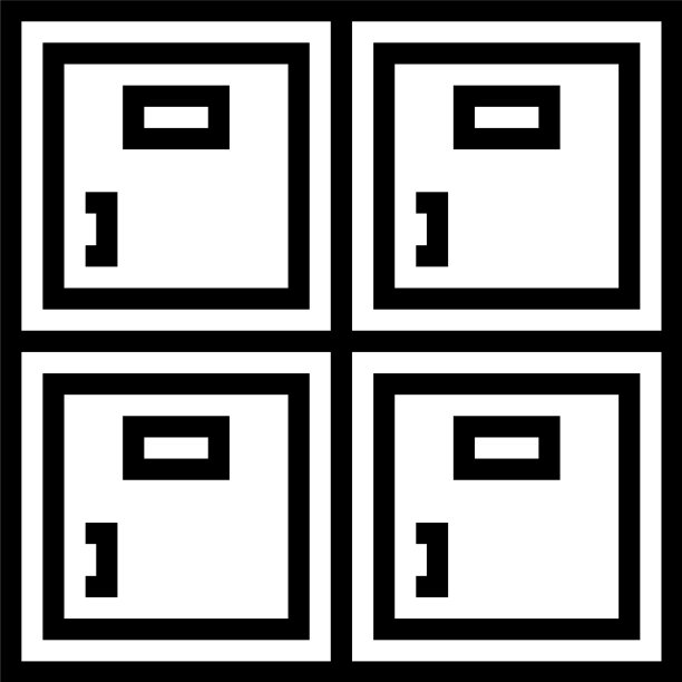 储物柜幼儿园线图标图片下载