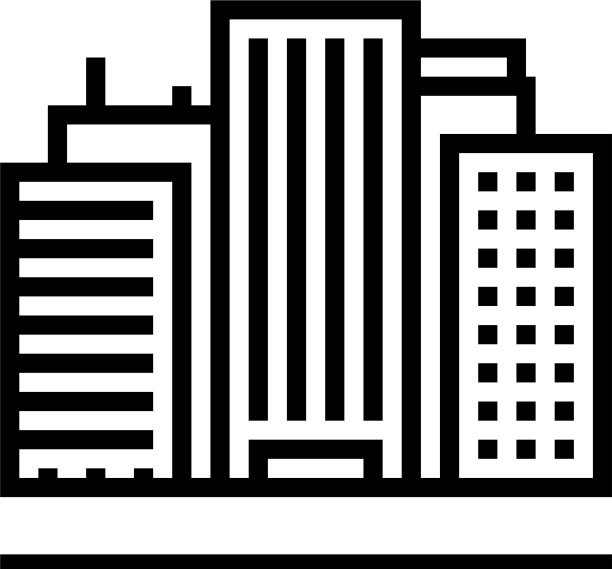 土地高层建筑线图标图片下载