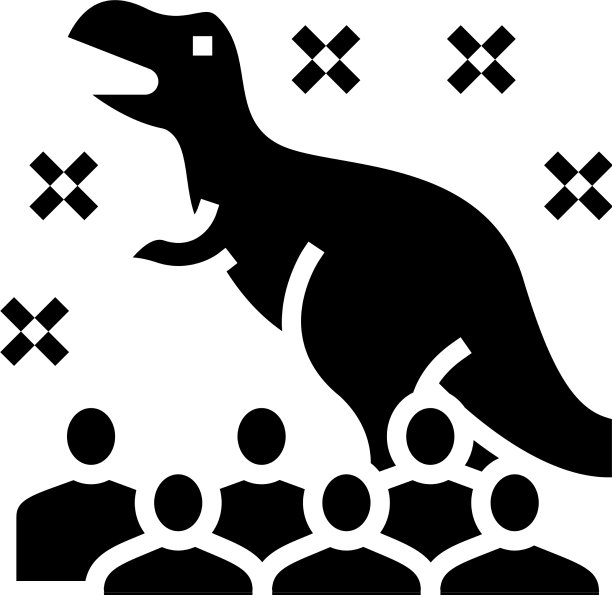 恐龙孩子聚会的字形图标图片下载