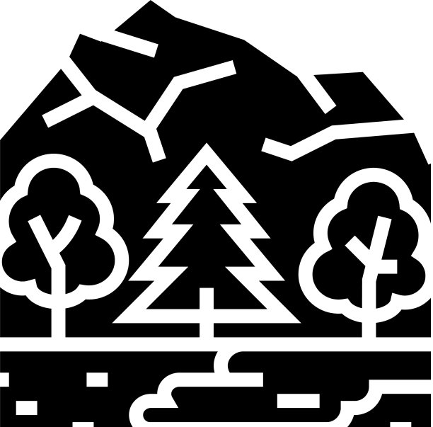 针叶林景观字形图标图片下载