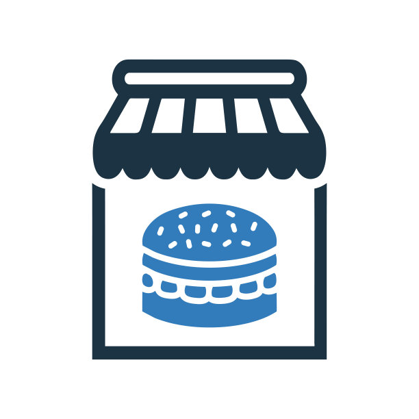汉堡,商店图标。设计简单的向量。图片下载