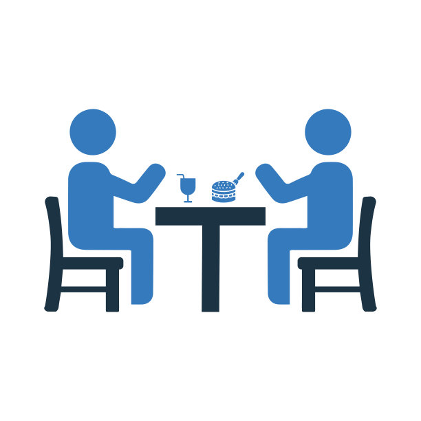 对话，食物，服务图标。设计简单的向量。图片下载