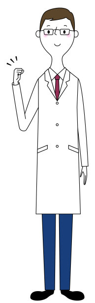 一个穿白大褂的人摆出胜利的姿势图片下载