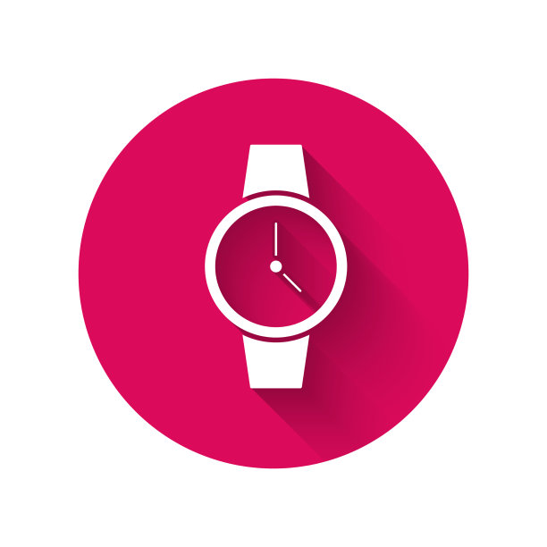 白色腕表图标与长影隔离图片下载