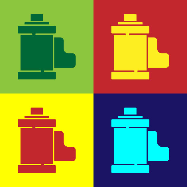 流行艺术相机老式胶卷卷墨盒图标图片下载