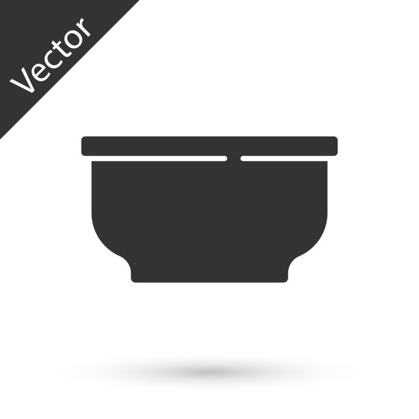 灰色碗图标孤立在白色背景图片下载