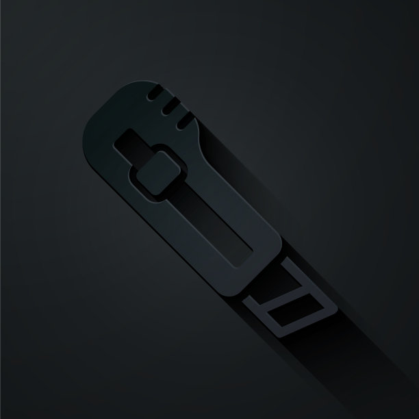 剪纸文具刀图标孤立在黑色图片下载