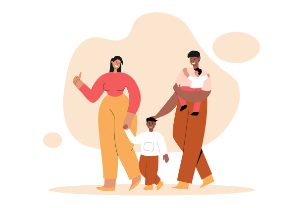 不同种族的幸福夫妇，年轻的父母图片下载