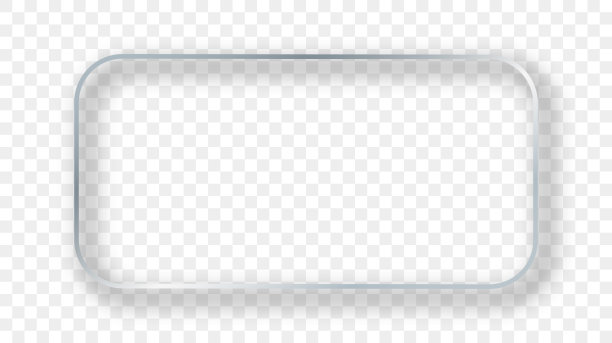 银色发光圆形矩形框架与阴影图片下载