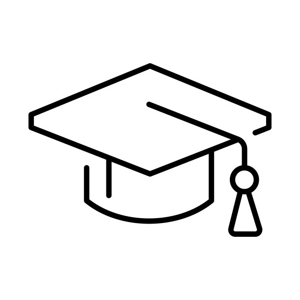 简约毕业帽图标轮廓线稿图片下载