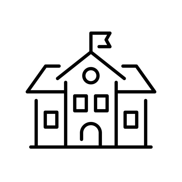 单色高中外观图标图片下载