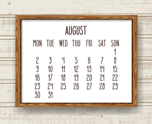 2021年8月木本月历图片下载