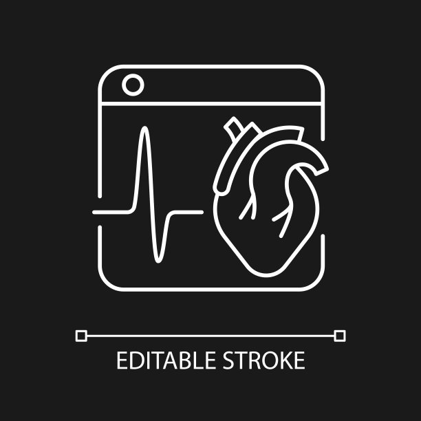 医疗平台白色线性图标为黑色主题图片下载