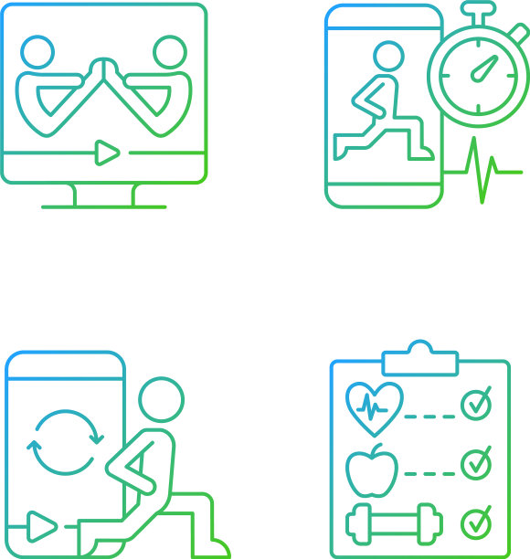 在线健身健康计划梯度线性图片下载