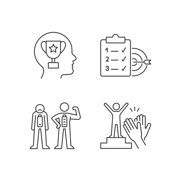 内在动机线性图标设置图片下载