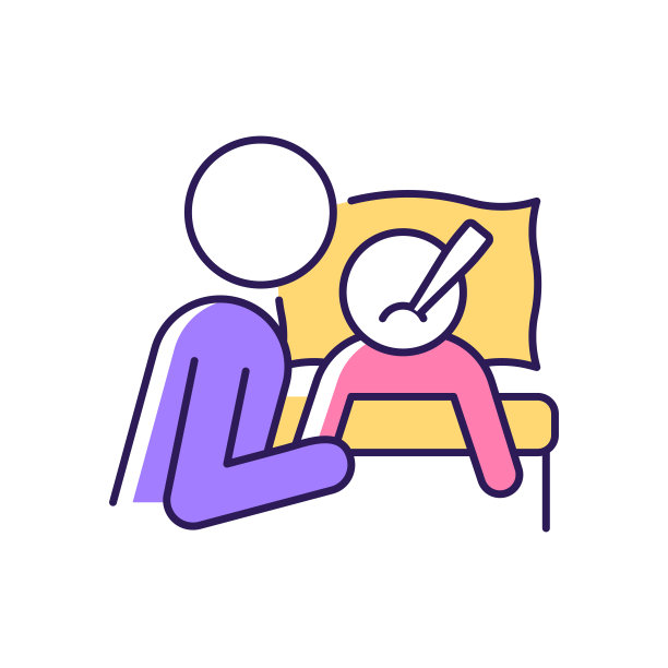 照顾生病的孩子RGB颜色图标图片下载