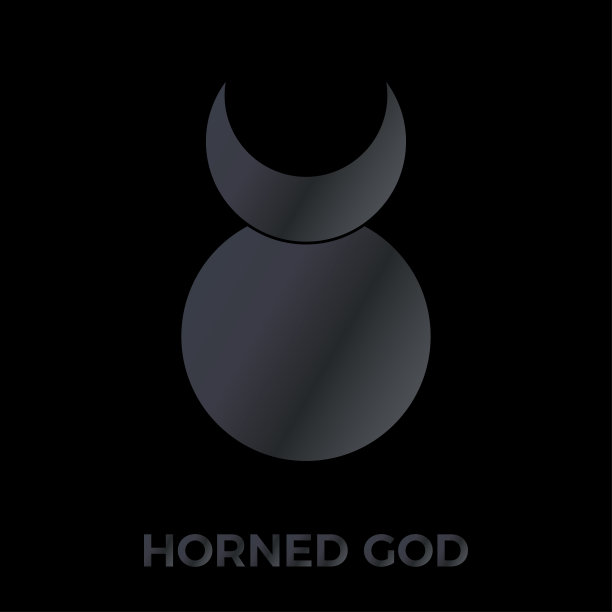 角神的迹象。太阳和月亮的神秘符号。神秘的，神圣的几何学，巫术。巫术崇拜者向量。孤立的插图黑色背景在深灰色梯度颜色图片下载