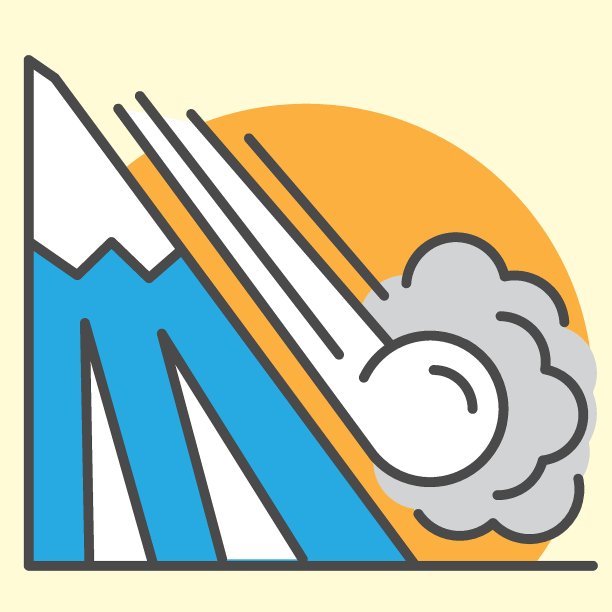 雪崩，自然的力量和自然灾害的概念，矢量插图图片下载