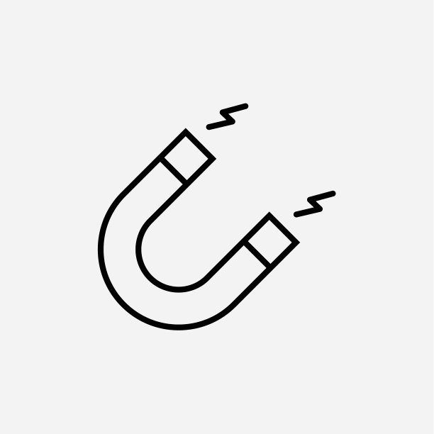 磁铁Logo线性图标电磁图片下载