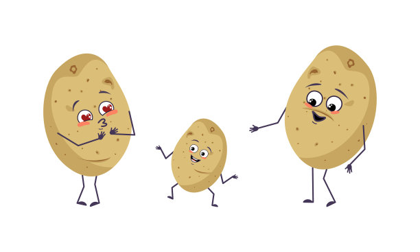 马铃薯家族的人物充满喜悦的情绪图片下载