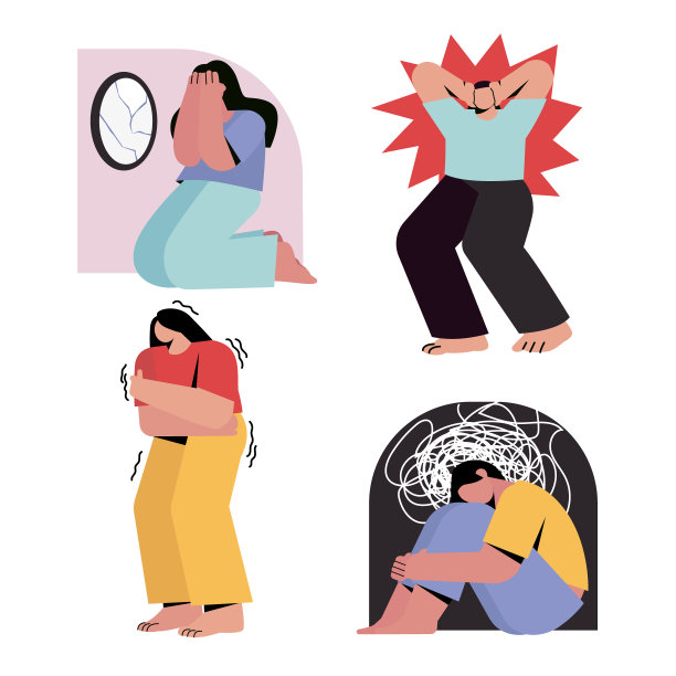 有心理健康问题的人的插图向量插图图片下载
