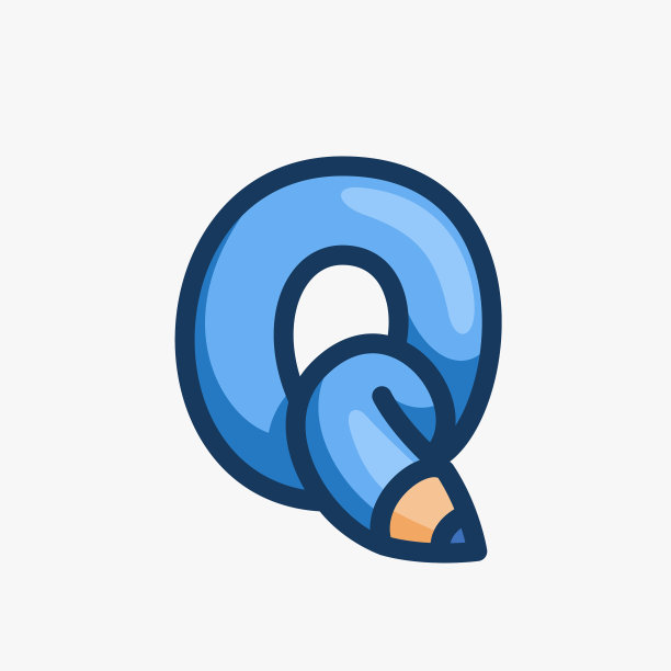 用铅笔做了Q字母标识图片下载