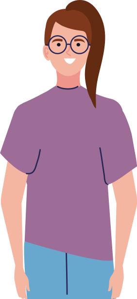 戴眼镜的女人化身图片下载