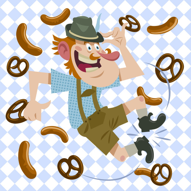 平面啤酒节插图矢量插图图片下载