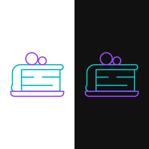 线块蛋糕图标孤立在白色和图片下载