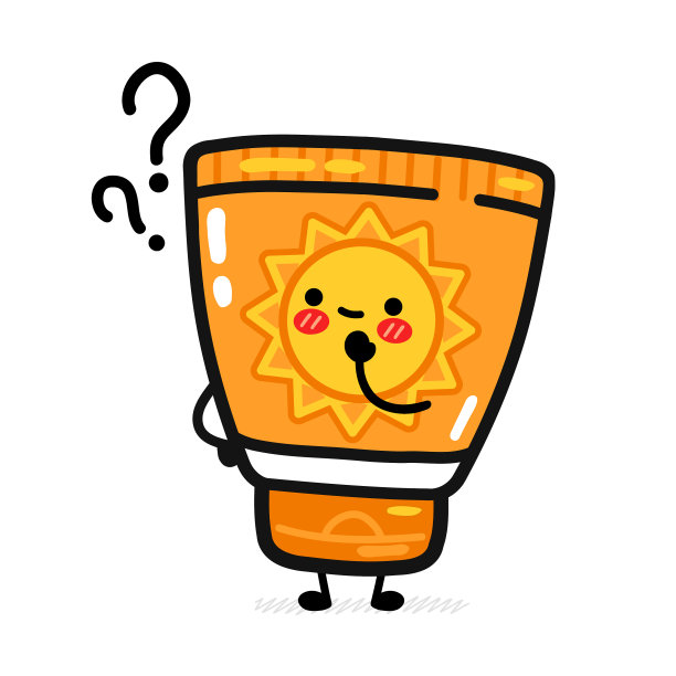 带问号的可爱有趣的防晒霜管图片下载