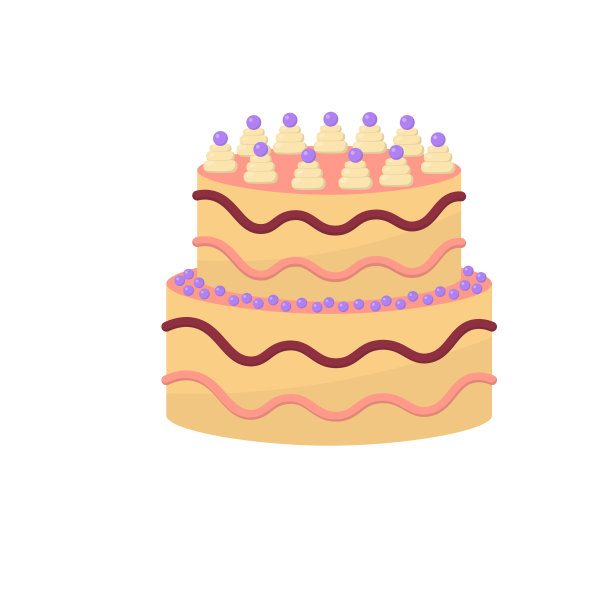 把美味的甜点和蜡烛放在生日蛋糕上图片下载