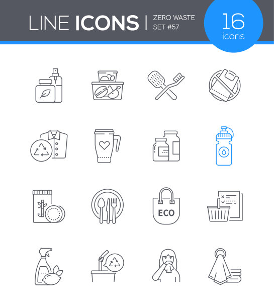 零浪费-现代线条设计风格图标集图片下载
