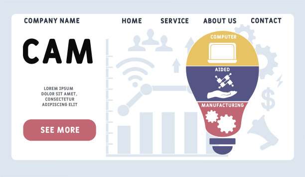 矢量网站设计模板。CAM——计算机辅助制造的缩写图片下载
