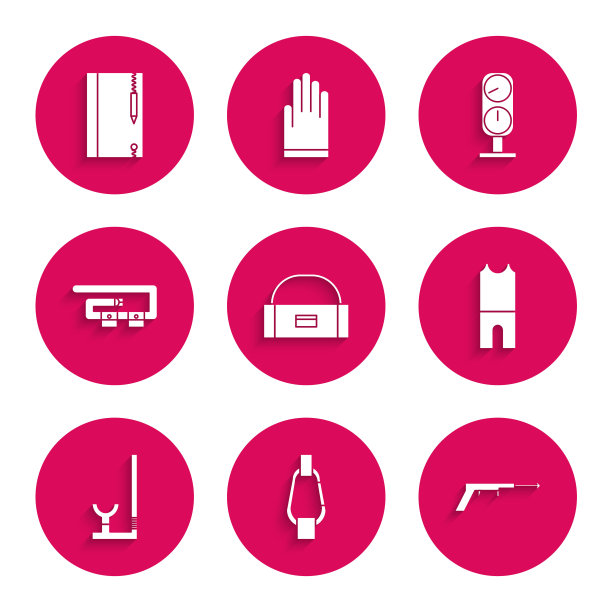 为摆动，钩，鱼叉，潜水服水肺潜水，通气管，潜水带，测量秤和水下笔记本和铅笔图标的情况或盒子容器。向量图片下载