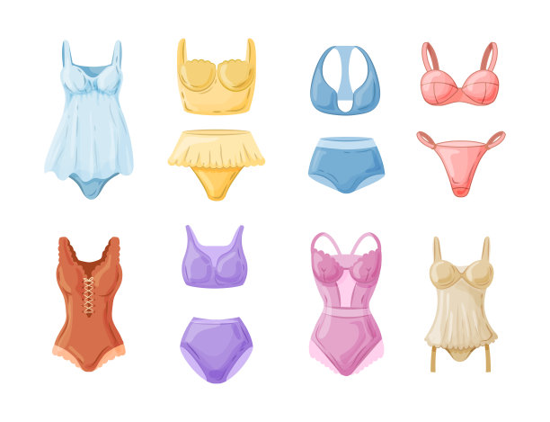 一套妇女内衣和睡衣。诱人的女性睡衣和内衣图片下载