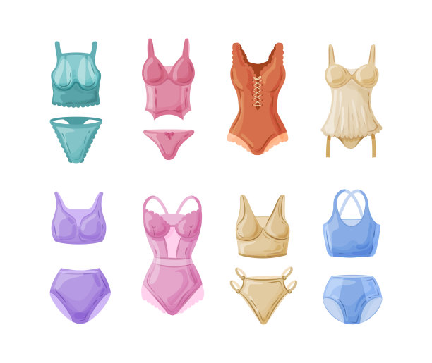 一套妇女内衣和睡衣。诱人的女性睡衣和内衣图片下载