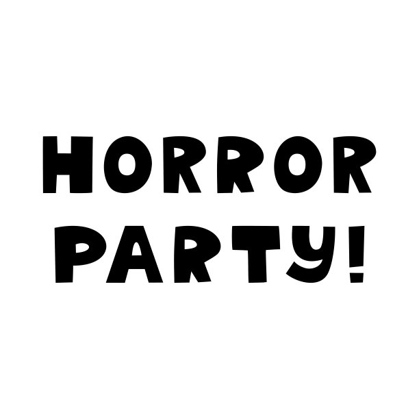 恐怖的聚会。万圣节的报价。可爱的手写字母在现代斯堪的纳维亚风格。孤立在白色背景上。矢量插图。图片下载