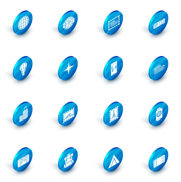 集机票，邮票，体育馆，旅游，热气球，旅行箱，风玫瑰，罗马，意大利和城市地图导航图标信息图。向量图片下载