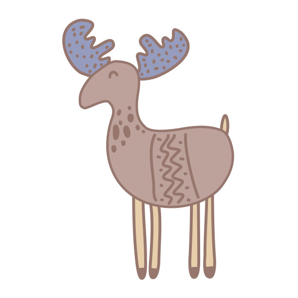 可爱的卡通鹿在托儿所斯堪的纳维亚设计图片下载
