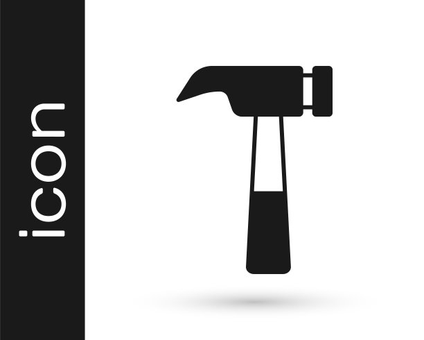 黑锤图标孤立在白色背景。修复的工具。向量图片下载