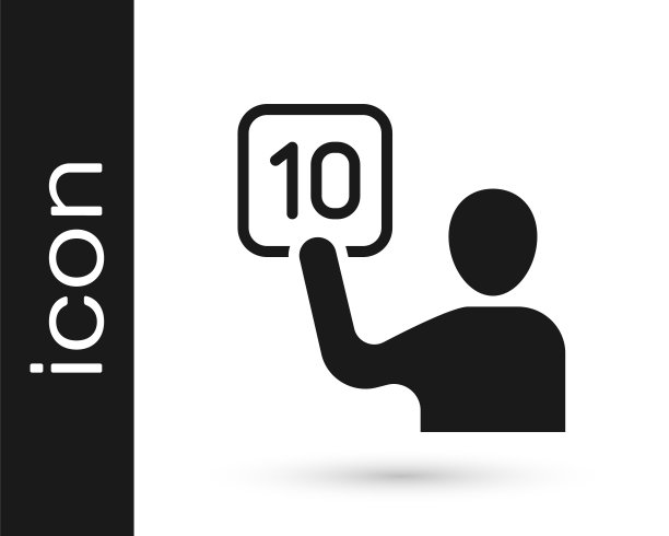 黑色评估法官图标孤立在白色背景。向量图片下载