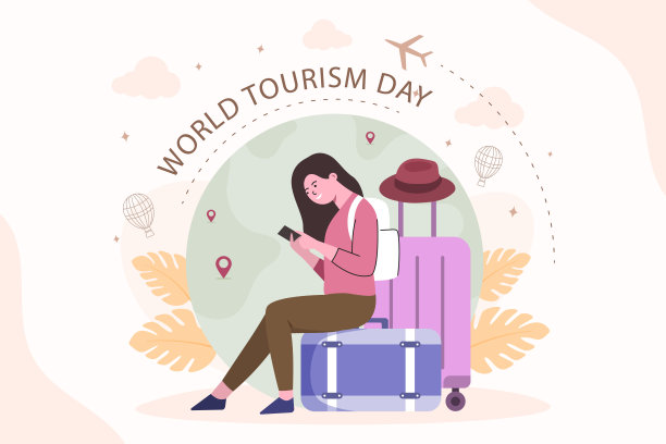 世界旅游日背景矢量插图图片下载