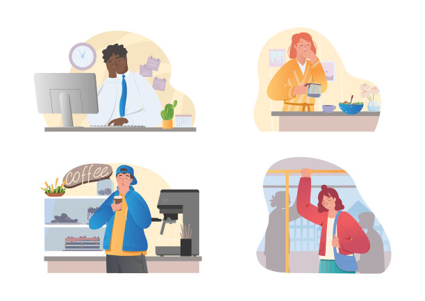 各种情况下昏昏欲睡的人的集合图片下载