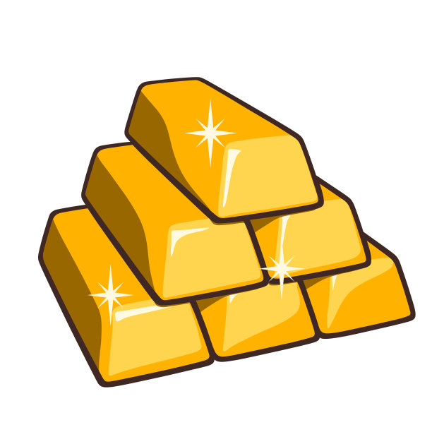 在白色背景上孤立的金条。财富、储蓄和银行概念。简单的矢量插图，透视视图图片下载