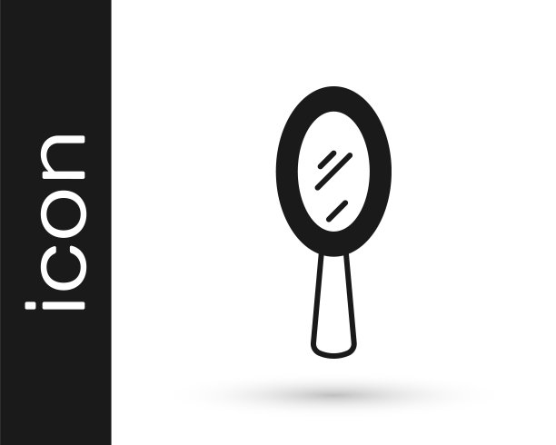 黑魔法手镜图标孤立在白色背景。向量图片下载