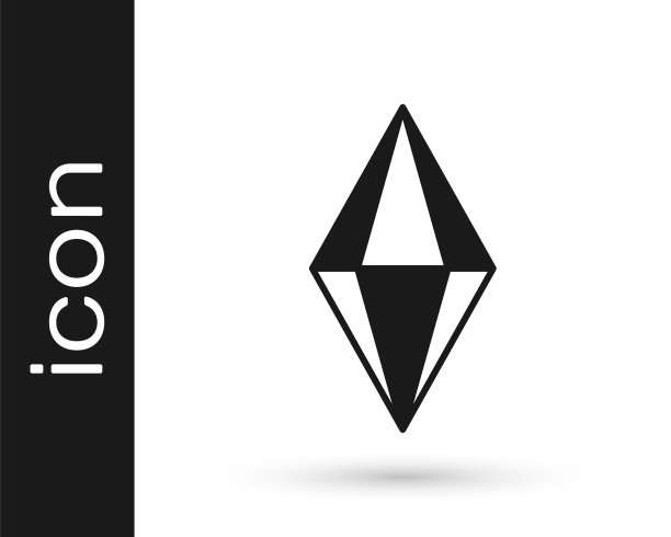 黑色宝石石图标孤立在白色背景。首饰的象征。钻石。向量图片下载