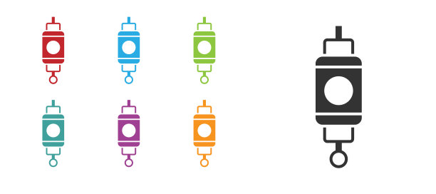 白色背景上的黑色中式纸灯笼图标。设置彩色图标。矢量图片下载