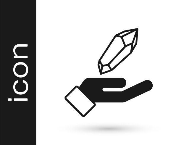 黑魔法石图标孤立在白色背景。幻想水晶。珠宝宝石为游戏。向量图片下载