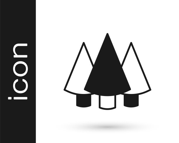 黑色圣诞树图标图片下载