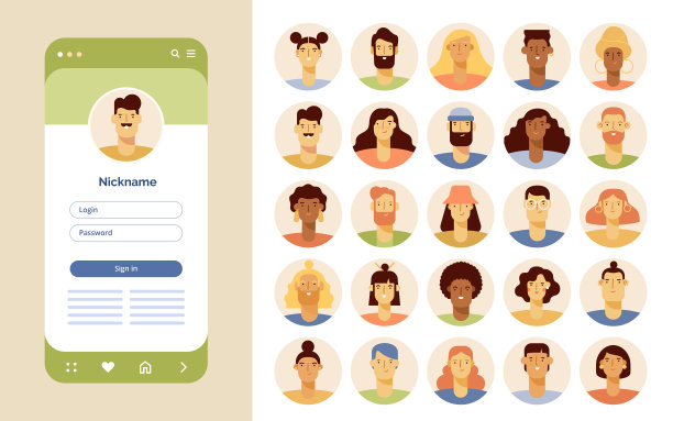 收集男性和女性角色图片下载